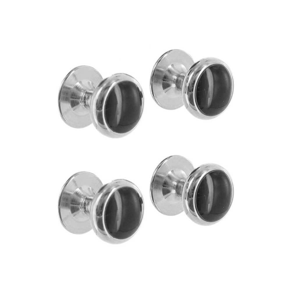 Hematite Shirt Studs in Silver