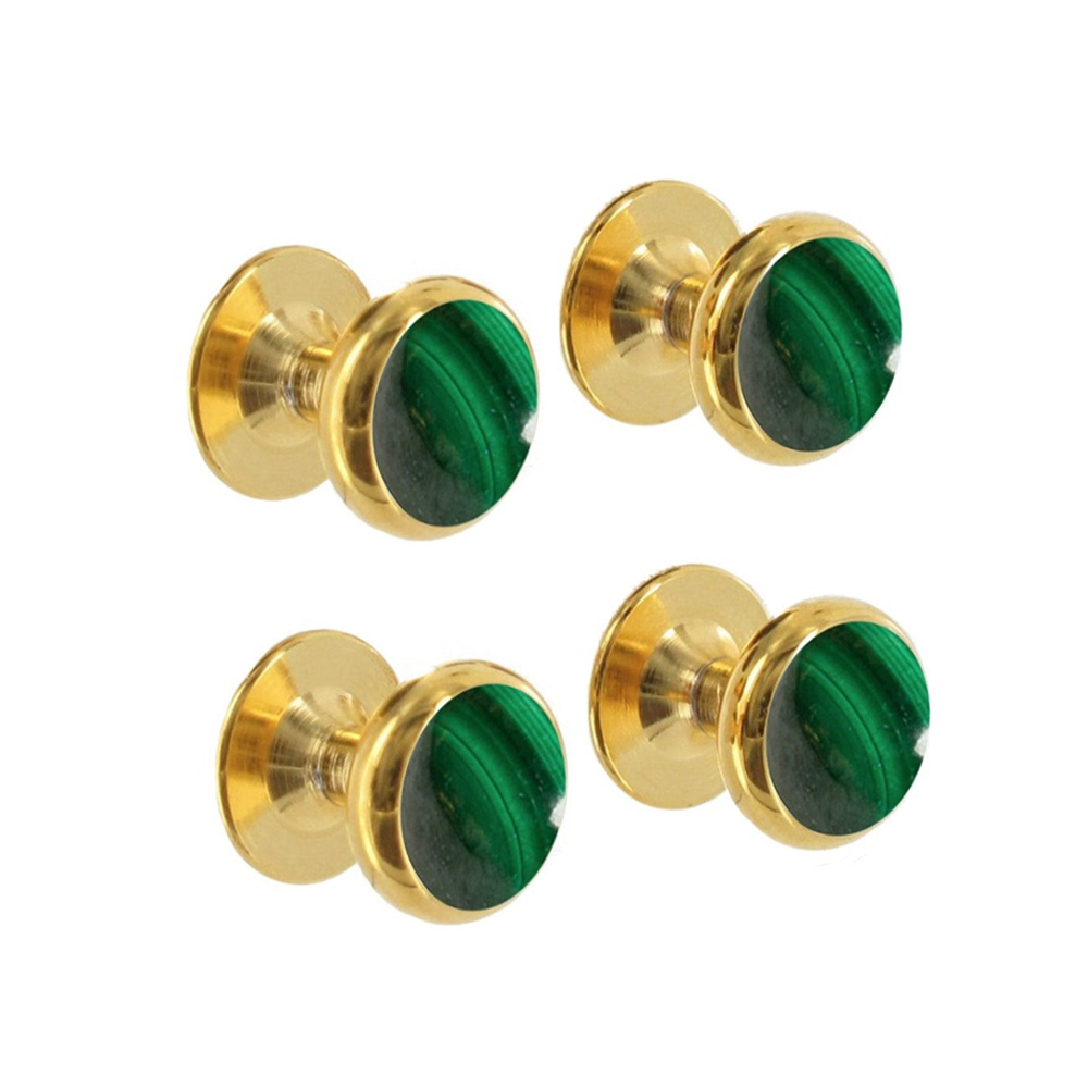 Malachite Gold Shirt Studs