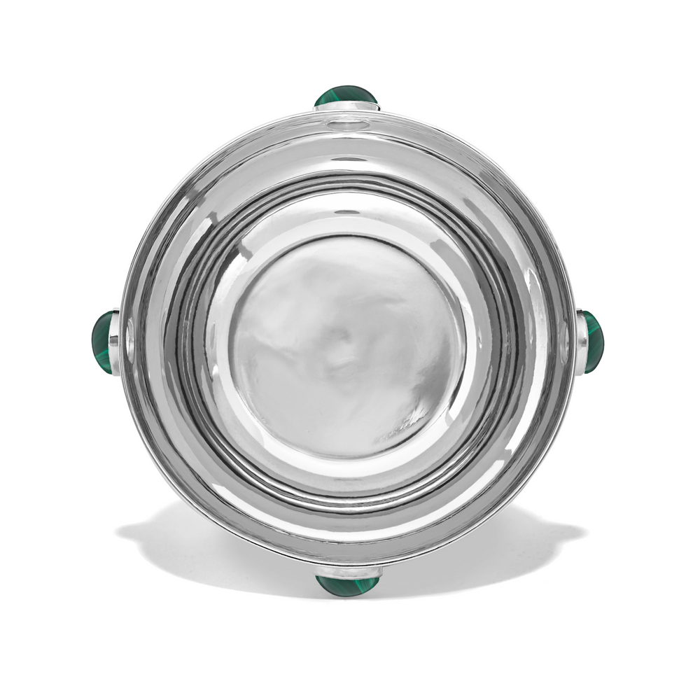 Inside view of Large Silver & Malachite Bowl