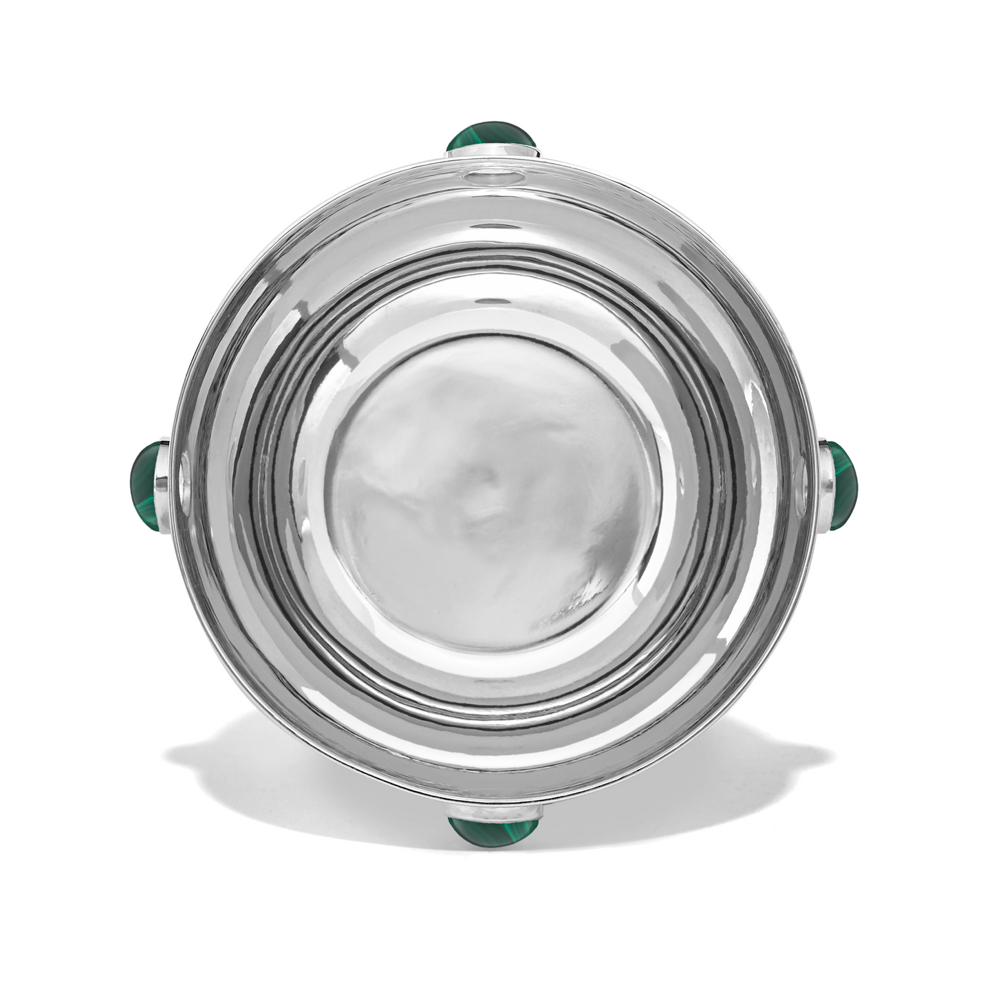 Inside view of Large Silver & Malachite Bowl