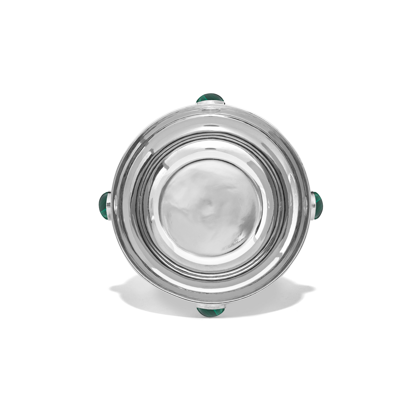 Top view of the Small Sterling Silver & Malachite Bowl