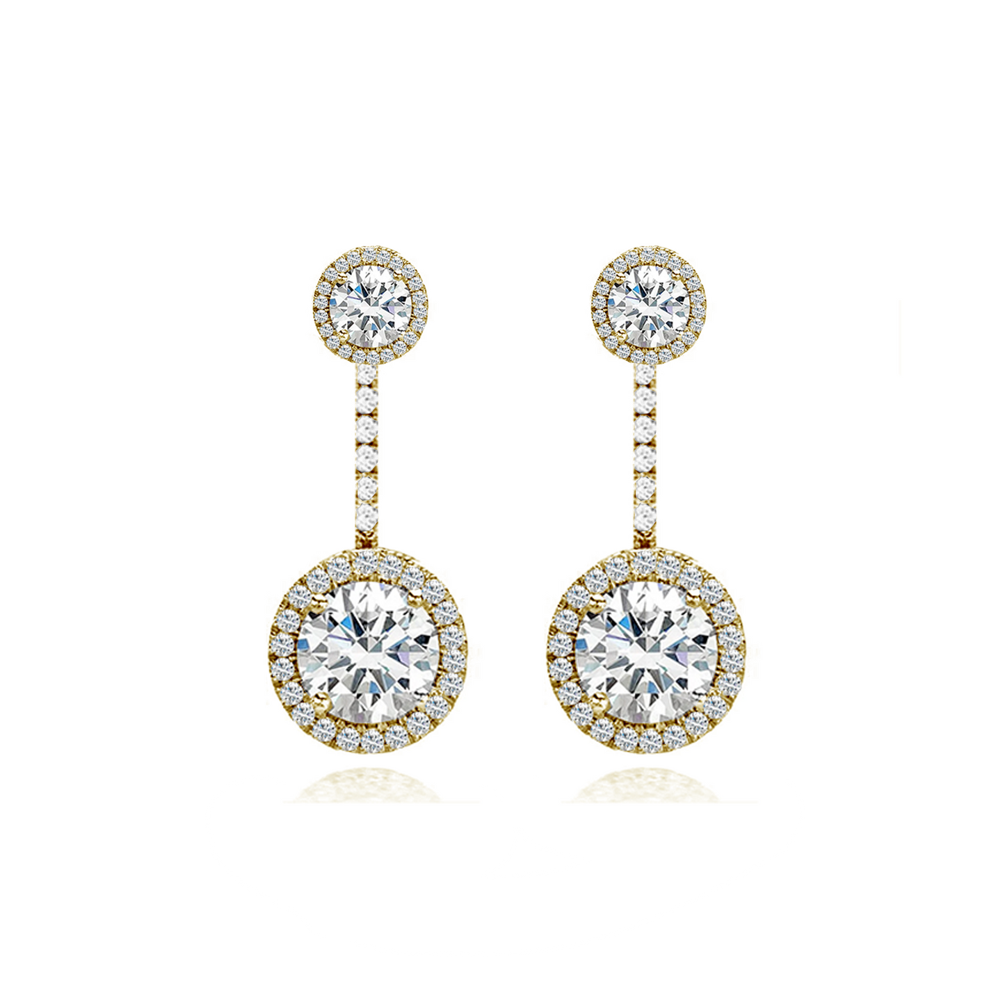 18 ct Yellow Gold Diamond Drop Earrings